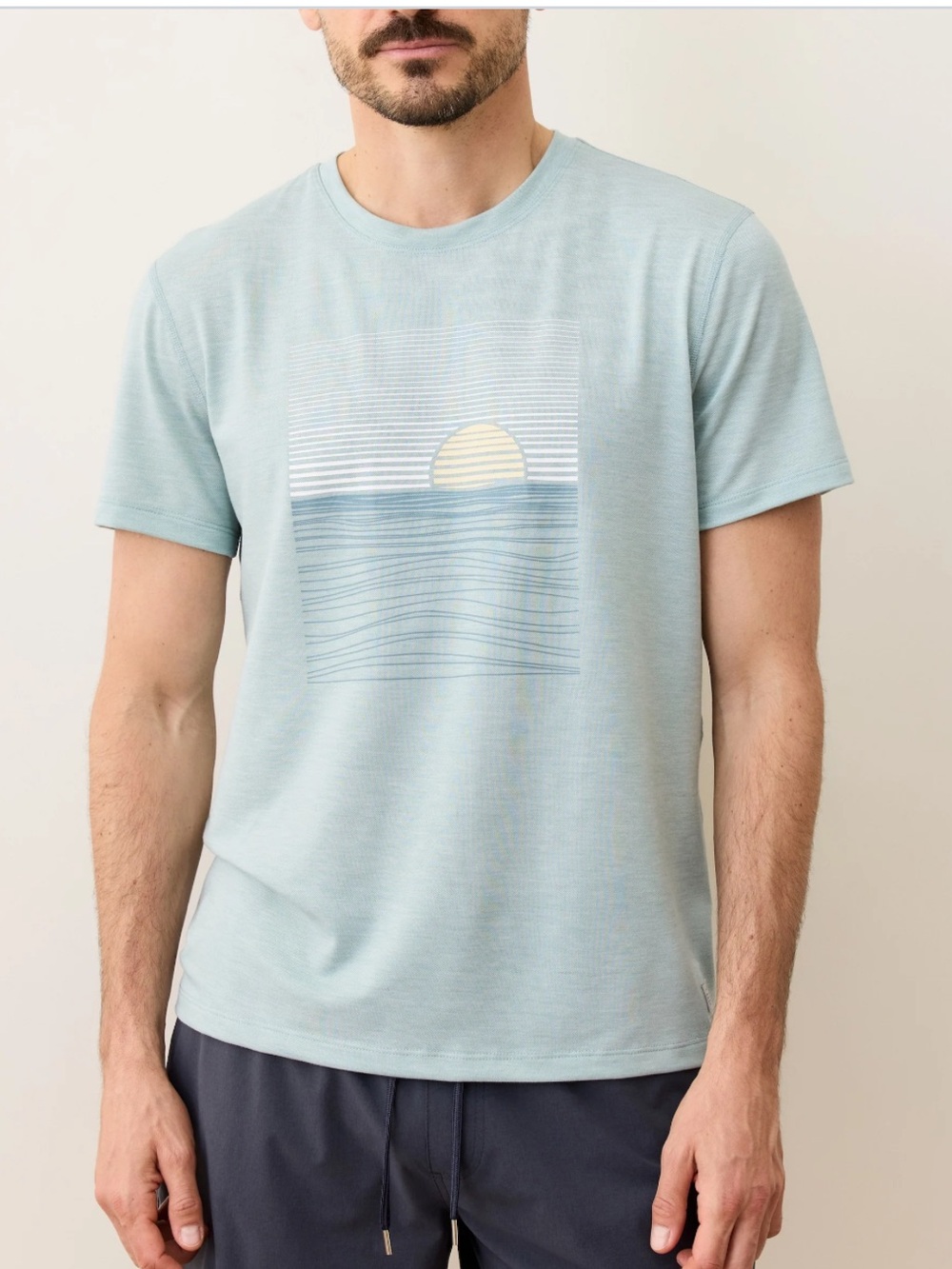 Marine Layer Air Crew Graphic Tee Sunset Blue L/XL